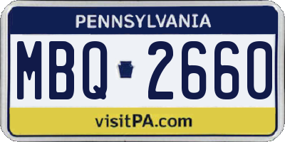 PA license plate MBQ2660