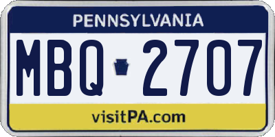 PA license plate MBQ2707