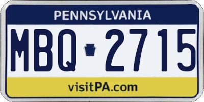 PA license plate MBQ2715