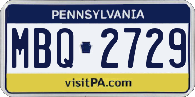 PA license plate MBQ2729