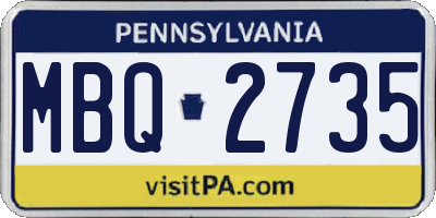 PA license plate MBQ2735