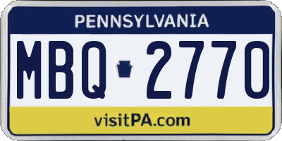PA license plate MBQ2770