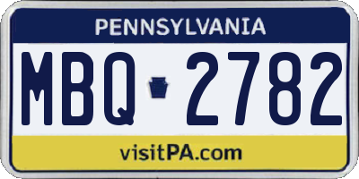 PA license plate MBQ2782