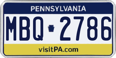 PA license plate MBQ2786