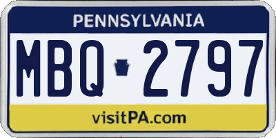 PA license plate MBQ2797