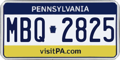 PA license plate MBQ2825