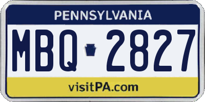 PA license plate MBQ2827