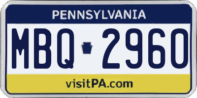 PA license plate MBQ2960