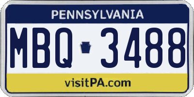 PA license plate MBQ3488