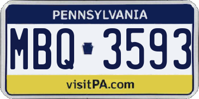 PA license plate MBQ3593