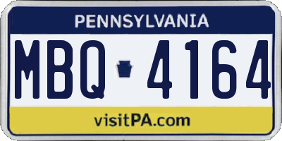 PA license plate MBQ4164