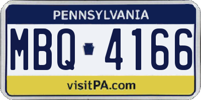 PA license plate MBQ4166