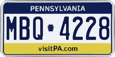 PA license plate MBQ4228