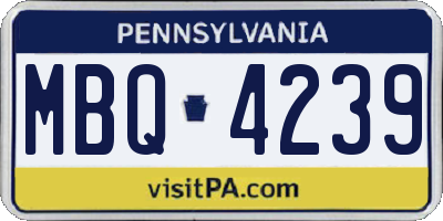 PA license plate MBQ4239