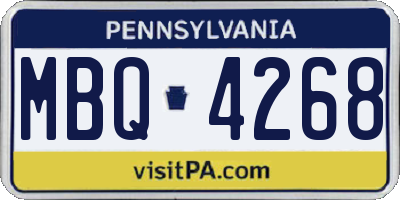 PA license plate MBQ4268