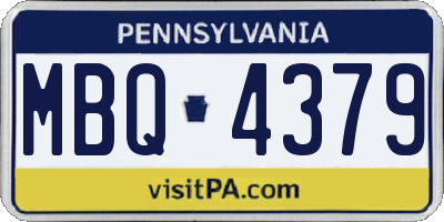 PA license plate MBQ4379