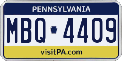 PA license plate MBQ4409