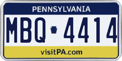 PA license plate MBQ4414