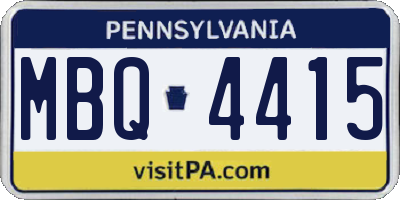 PA license plate MBQ4415