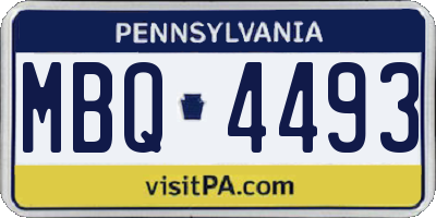 PA license plate MBQ4493