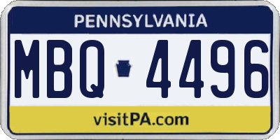 PA license plate MBQ4496
