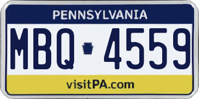 PA license plate MBQ4559