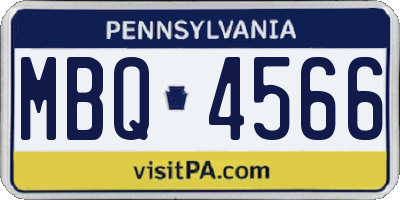 PA license plate MBQ4566