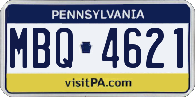 PA license plate MBQ4621