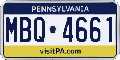 PA license plate MBQ4661