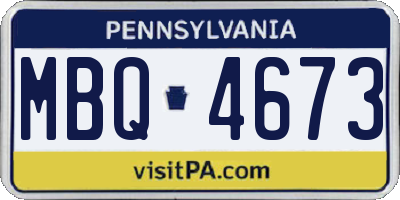PA license plate MBQ4673