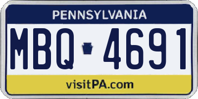 PA license plate MBQ4691