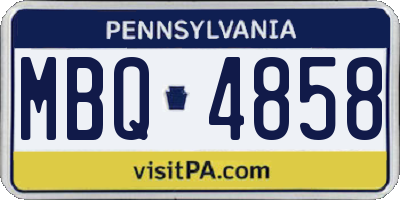 PA license plate MBQ4858