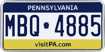 PA license plate MBQ4885