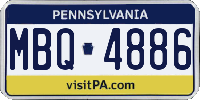 PA license plate MBQ4886