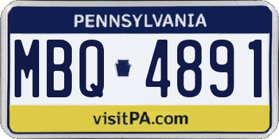 PA license plate MBQ4891