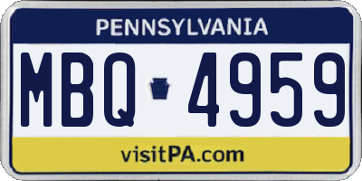 PA license plate MBQ4959