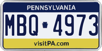 PA license plate MBQ4973