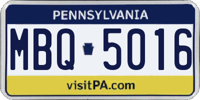 PA license plate MBQ5016