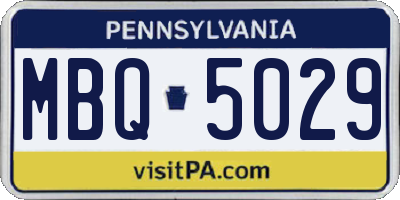 PA license plate MBQ5029