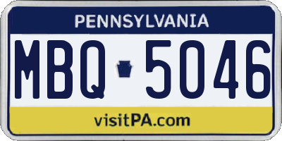 PA license plate MBQ5046
