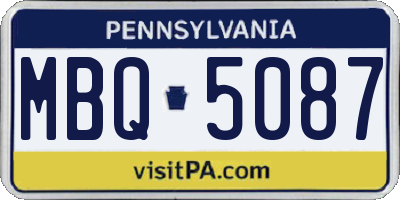 PA license plate MBQ5087