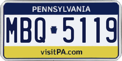 PA license plate MBQ5119