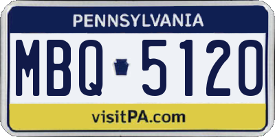PA license plate MBQ5120