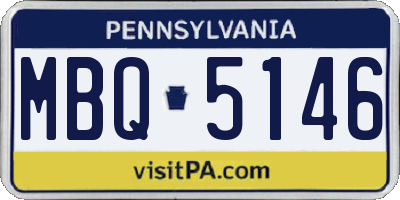 PA license plate MBQ5146