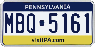 PA license plate MBQ5161