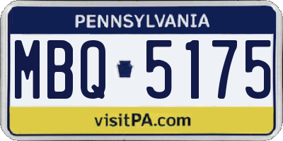 PA license plate MBQ5175