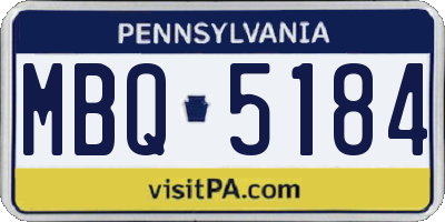 PA license plate MBQ5184