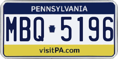 PA license plate MBQ5196
