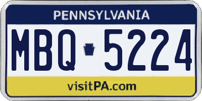 PA license plate MBQ5224