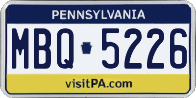 PA license plate MBQ5226